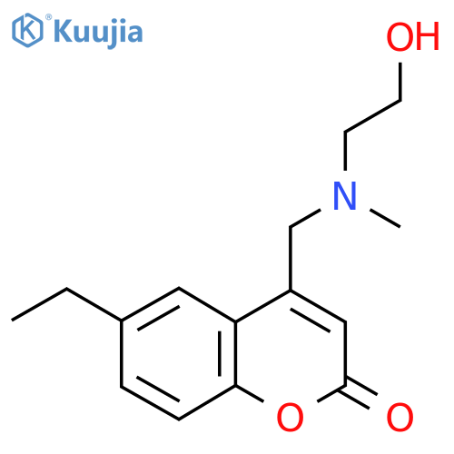 6-ethyl-4-{(2-hydroxyethyl)(methyl)aminomethyl}-2H-chromen-2-one structure