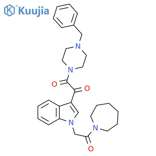 1-{1-2-(azepan-1-yl)-2-oxoethyl-1H-indol-3-yl}-2-(4-benzylpiperazin-1-yl)ethane-1,2-dione structure