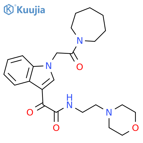 2-{1-2-(azepan-1-yl)-2-oxoethyl-1H-indol-3-yl}-N-2-(morpholin-4-yl)ethyl-2-oxoacetamide structure