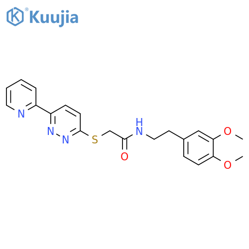 N-2-(3,4-dimethoxyphenyl)ethyl-2-{6-(pyridin-2-yl)pyridazin-3-ylsulfanyl}acetamide structure