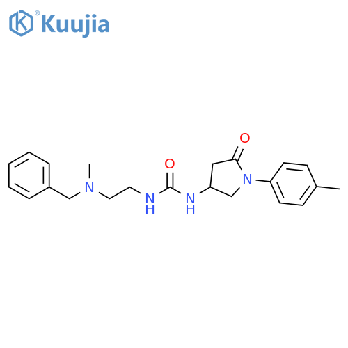 1-{2-benzyl(methyl)aminoethyl}-3-1-(4-methylphenyl)-5-oxopyrrolidin-3-ylurea structure