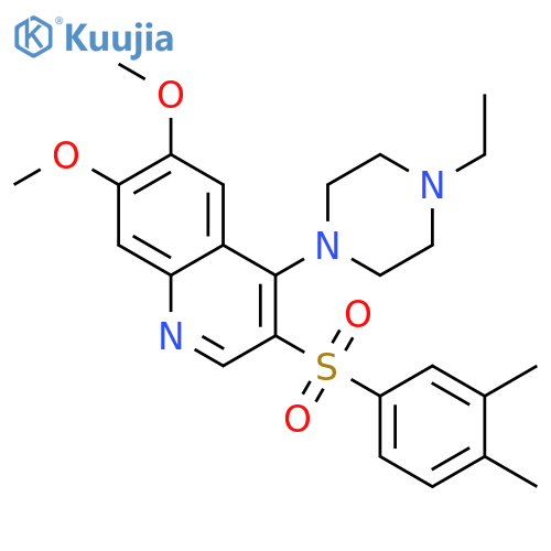 3-(3,4-dimethylbenzenesulfonyl)-4-(4-ethylpiperazin-1-yl)-6,7-dimethoxyquinoline structure