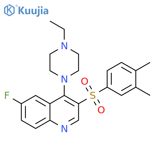 3-(3,4-dimethylbenzenesulfonyl)-4-(4-ethylpiperazin-1-yl)-6-fluoroquinoline structure