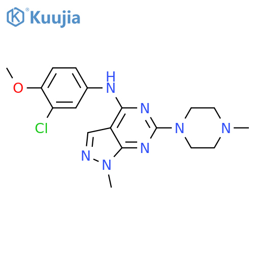 N-(3-chloro-4-methoxyphenyl)-1-methyl-6-(4-methylpiperazin-1-yl)-1H-pyrazolo3,4-dpyrimidin-4-amine structure