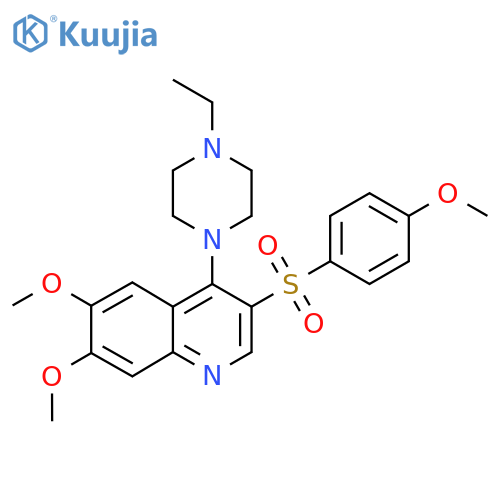 4-(4-ethylpiperazin-1-yl)-6,7-dimethoxy-3-(4-methoxybenzenesulfonyl)quinoline structure