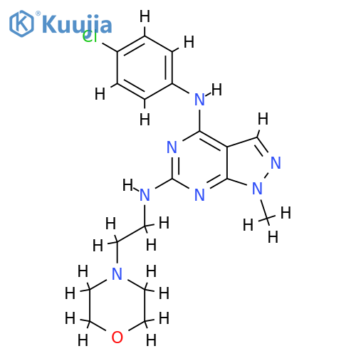 N4-(4-chlorophenyl)-1-methyl-N6-2-(morpholin-4-yl)ethyl-1H-pyrazolo3,4-dpyrimidine-4,6-diamine structure