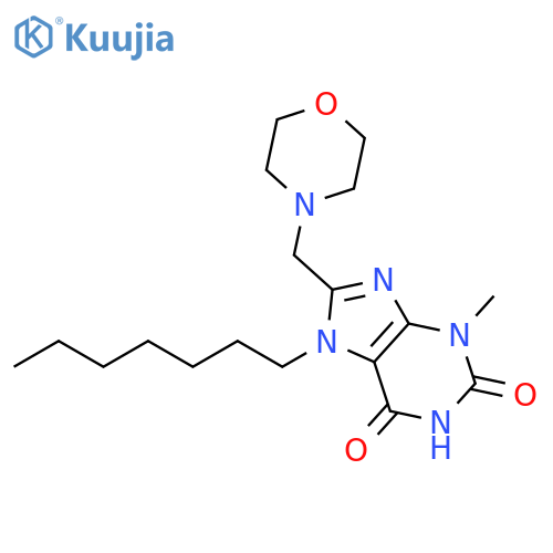 7-heptyl-3-methyl-8-(morpholin-4-yl)methyl-2,3,6,7-tetrahydro-1H-purine-2,6-dione structure