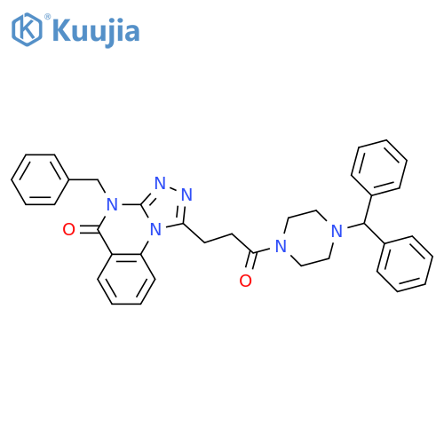 4-benzyl-1-{3-4-(diphenylmethyl)piperazin-1-yl-3-oxopropyl}-4H,5H-1,2,4triazolo4,3-aquinazolin-5-one structure