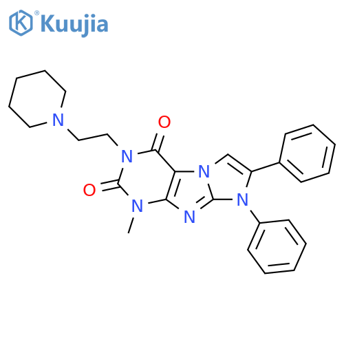1-methyl-7,8-diphenyl-3-2-(piperidin-1-yl)ethyl-1H,2H,3H,4H,8H-imidazo1,2-gpurine-2,4-dione structure