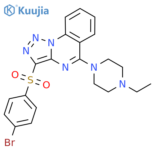 1-3-(4-bromobenzenesulfonyl)-1,2,3triazolo1,5-aquinazolin-5-yl-4-ethylpiperazine structure