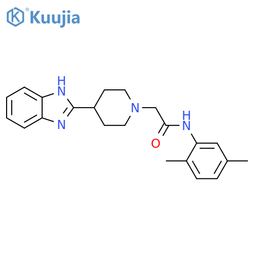 2-4-(1H-1,3-benzodiazol-2-yl)piperidin-1-yl-N-(2,5-dimethylphenyl)acetamide structure