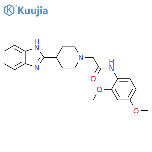 2-4-(1H-1,3-benzodiazol-2-yl)piperidin-1-yl-N-(2,4-dimethoxyphenyl)acetamide structure