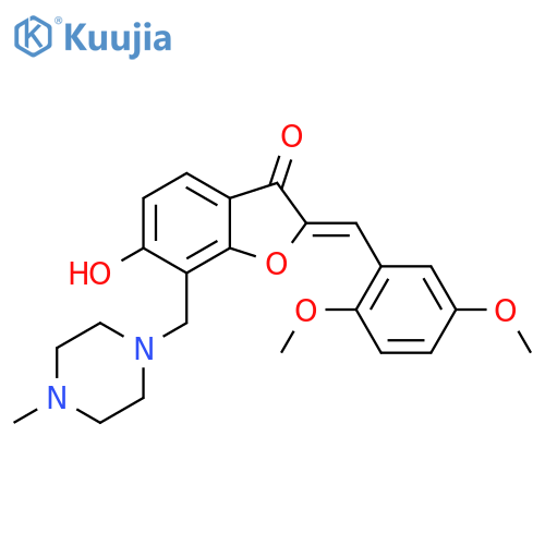 (2Z)-2-(2,5-dimethoxyphenyl)methylidene-6-hydroxy-7-(4-methylpiperazin-1-yl)methyl-2,3-dihydro-1-benzofuran-3-one structure