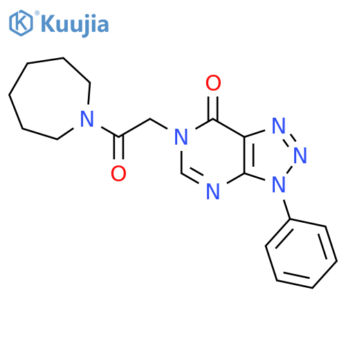 6-2-(azepan-1-yl)-2-oxoethyl-3-phenyl-3H,6H,7H-1,2,3triazolo4,5-dpyrimidin-7-one structure