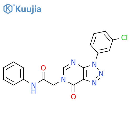 2-3-(3-chlorophenyl)-7-oxo-3H,6H,7H-1,2,3triazolo4,5-dpyrimidin-6-yl-N-phenylacetamide structure