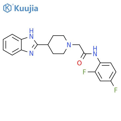 2-4-(1H-1,3-benzodiazol-2-yl)piperidin-1-yl-N-(2,4-difluorophenyl)acetamide structure