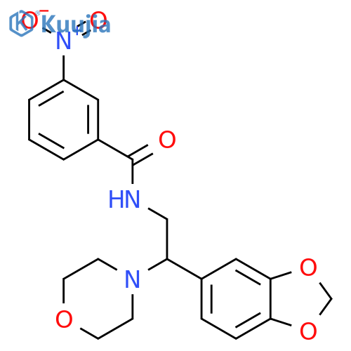 N-2-(2H-1,3-benzodioxol-5-yl)-2-(morpholin-4-yl)ethyl-3-nitrobenzamide structure