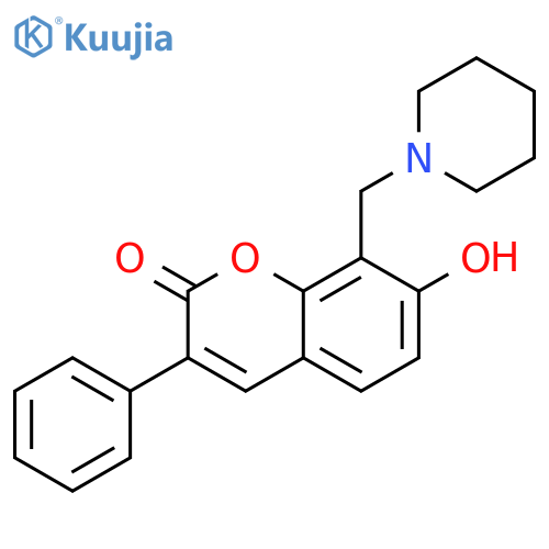 7-hydroxy-3-phenyl-8-(piperidin-1-yl)methyl-2H-chromen-2-one structure