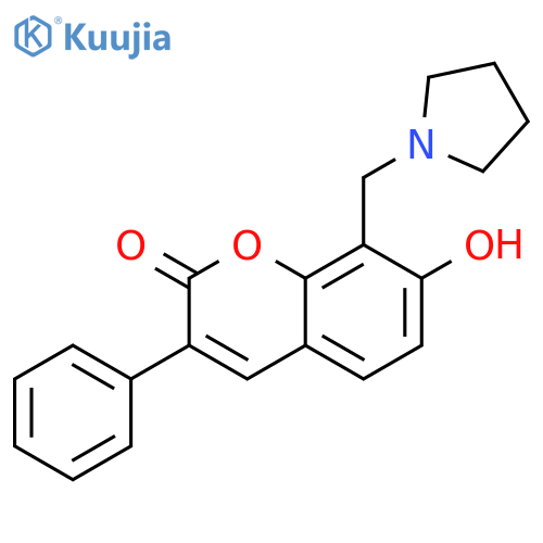 7-hydroxy-3-phenyl-8-(pyrrolidin-1-yl)methyl-2H-chromen-2-one structure