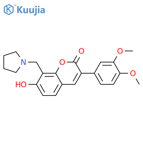3-(3,4-dimethoxyphenyl)-7-hydroxy-8-(pyrrolidin-1-yl)methyl-2H-chromen-2-one structure