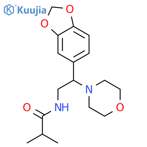 N-2-(2H-1,3-benzodioxol-5-yl)-2-(morpholin-4-yl)ethyl-2-methylpropanamide structure