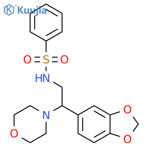 N-2-(2H-1,3-benzodioxol-5-yl)-2-(morpholin-4-yl)ethylbenzenesulfonamide structure