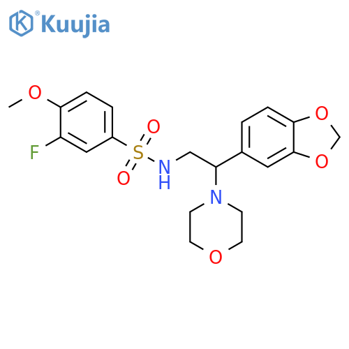 N-2-(2H-1,3-benzodioxol-5-yl)-2-(morpholin-4-yl)ethyl-3-fluoro-4-methoxybenzene-1-sulfonamide structure