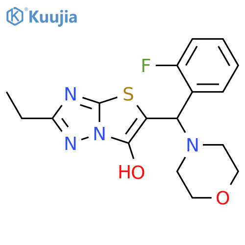 2-ethyl-5-(2-fluorophenyl)(morpholin-4-yl)methyl-1,2,4triazolo3,2-b1,3thiazol-6-ol structure
