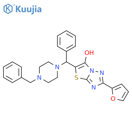 5-(4-benzylpiperazin-1-yl)(phenyl)methyl-2-(furan-2-yl)-1,2,4triazolo3,2-b1,3thiazol-6-ol structure