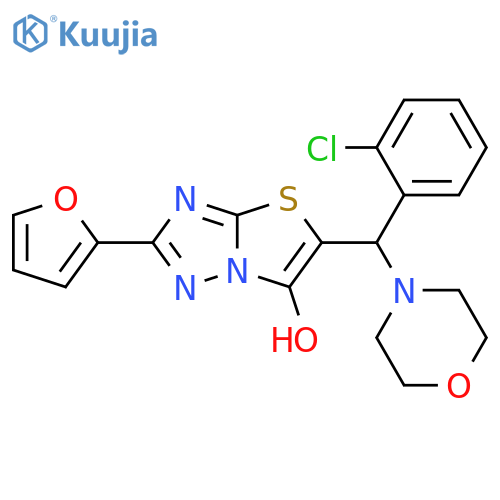 5-(2-chlorophenyl)(morpholin-4-yl)methyl-2-(furan-2-yl)-1,2,4triazolo3,2-b1,3thiazol-6-ol structure