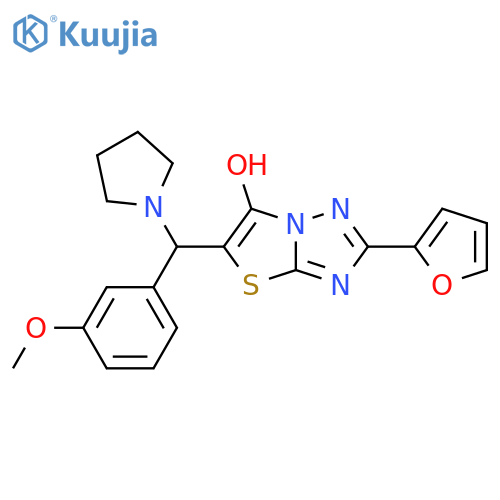 2-(furan-2-yl)-5-(3-methoxyphenyl)(pyrrolidin-1-yl)methyl-1,2,4triazolo3,2-b1,3thiazol-6-ol structure