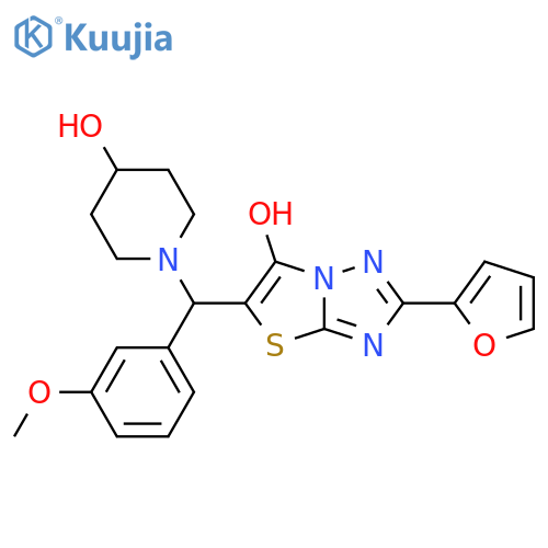 1-{2-(furan-2-yl)-6-hydroxy-1,2,4triazolo3,2-b1,3thiazol-5-yl(3-methoxyphenyl)methyl}piperidin-4-ol structure
