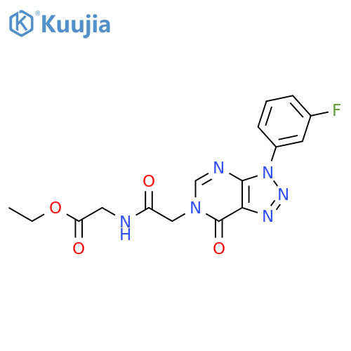 ethyl 2-{2-3-(3-fluorophenyl)-7-oxo-3H,6H,7H-1,2,3triazolo4,5-dpyrimidin-6-ylacetamido}acetate structure