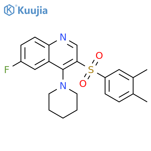 3-(3,4-dimethylbenzenesulfonyl)-6-fluoro-4-(piperidin-1-yl)quinoline structure