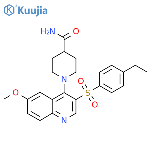 1-3-(4-ethylbenzenesulfonyl)-6-methoxyquinolin-4-ylpiperidine-4-carboxamide structure