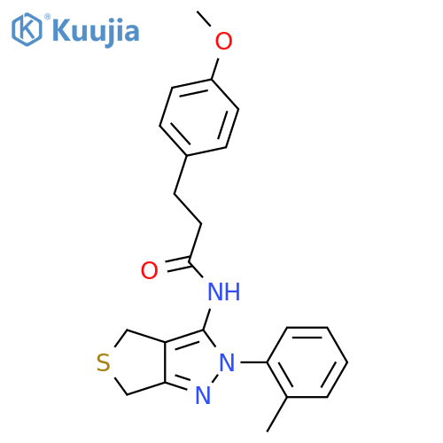 3-(4-methoxyphenyl)-N-2-(2-methylphenyl)-2H,4H,6H-thieno3,4-cpyrazol-3-ylpropanamide structure