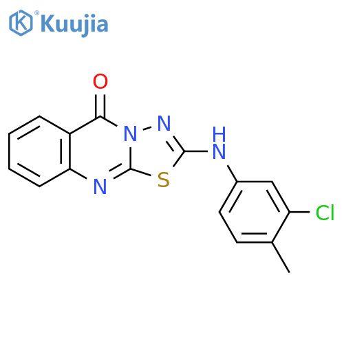 2-(3-chloro-4-methylphenyl)amino-5H-1,3,4thiadiazolo2,3-bquinazolin-5-one structure