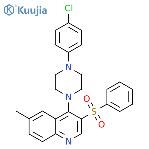 3-(benzenesulfonyl)-4-4-(4-chlorophenyl)piperazin-1-yl-6-methylquinoline structure