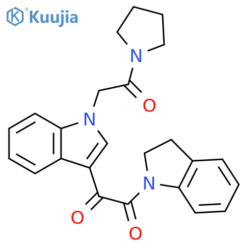 1-(2,3-dihydro-1H-indol-1-yl)-2-{1-2-oxo-2-(pyrrolidin-1-yl)ethyl-1H-indol-3-yl}ethane-1,2-dione structure