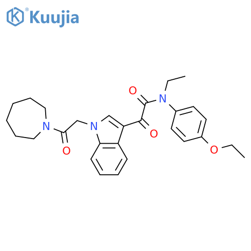 2-{1-2-(azepan-1-yl)-2-oxoethyl-1H-indol-3-yl}-N-(4-ethoxyphenyl)-N-ethyl-2-oxoacetamide structure