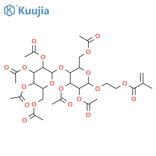 β-D-Glucopyranoside, 2-[(2-methyl-1-oxo-2-propen-1-yl)oxy]ethyl 4-O-(2,3,4,6-tetra-O-acetyl-β-D-galactopyranosyl)-, 2,3,6-triacetate structure