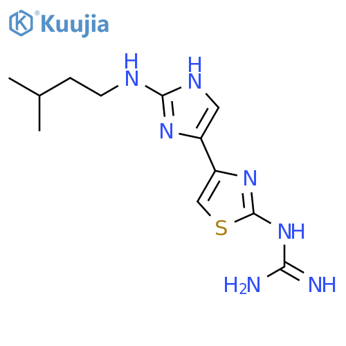 Guanidine, [4-[2-[(3-methylbutyl)amino]-1H-imidazol-4-yl]-2-thiazolyl]- structure