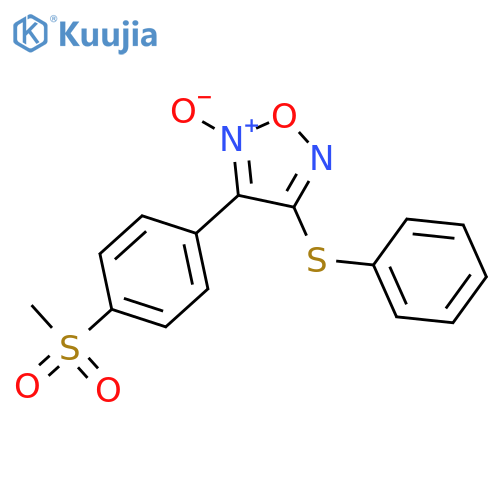 1,2,5-Oxadiazole, 3-[4-(methylsulfonyl)phenyl]-4-(phenylthio)-, 2-oxide structure