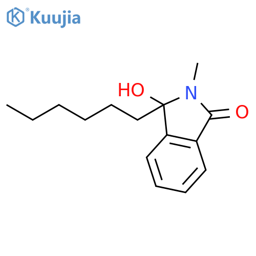1H-Isoindol-1-one, 3-hexyl-2,3-dihydro-3-hydroxy-2-methyl- structure