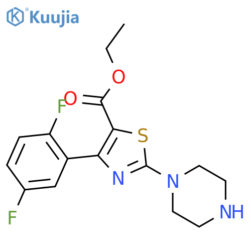 ETHYL 2-PIPERAZINE-4-(2,5-DIFLUORO)PHENYL THIAZOLE-5-CARBOXYLATE structure