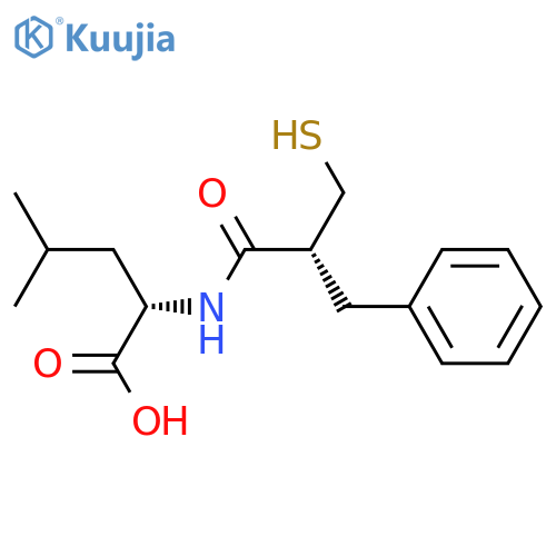 L-Leucine, N-[2-(mercaptomethyl)-1-oxo-3-phenylpropyl]-, (R)- structure