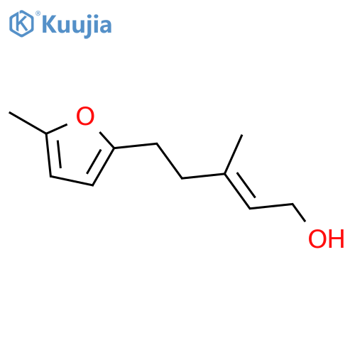 2-Penten-1-ol, 3-methyl-5-(5-methyl-2-furanyl)-, (2E)- structure