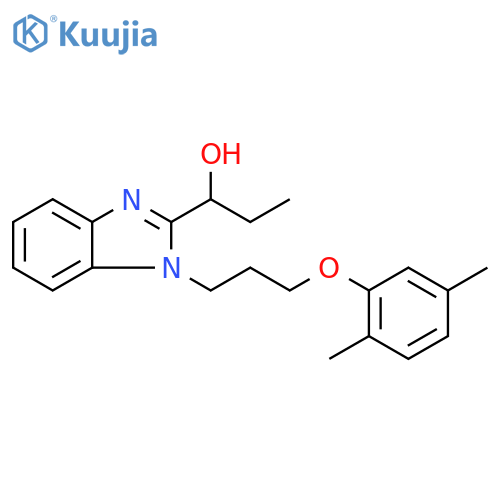 1-{1-3-(2,5-dimethylphenoxy)propyl-1H-1,3-benzodiazol-2-yl}propan-1-ol structure