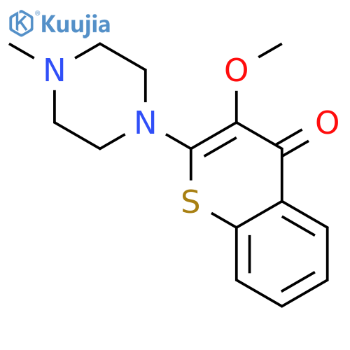 4H-1-Benzothiopyran-4-one, 3-methoxy-2-(4-methyl-1-piperazinyl)- structure