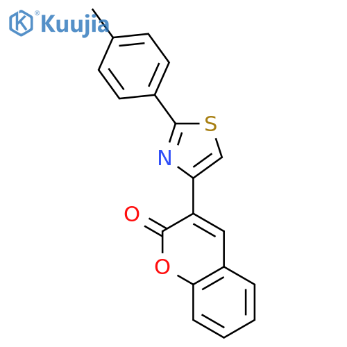 2H-1-Benzopyran-2-one, 3-[2-(4-methylphenyl)-4-thiazolyl]- structure